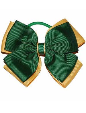 Opal Hair Bobble - Bottle Green & Yellow